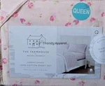 Shabby Chic Farmhouse, Rachel Ashwell Pink Floral, Strawberry Queen Sheet Set. Fixed Price $62.00.
