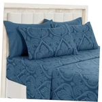 Lux D Cor Paisley Sheet Set 6 Piece Ultra-soft Queen Navy Blue. Fixed Price $34.34.