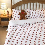 Christmas Gingerbread Man Queen Sheet Set With Pillow- 4 Piece Bed .... Fixed Price $49.83.