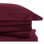 Twin Xl Classic Cotton Solid Sheet Set Burgundy - Brooklyn Loom. Fixed Price $17.99.
