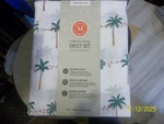 Martha Stewart Palm Trees W/ Christmas Lights 4 Piece Cal King Sheet Set Nip. Fixed Price $69.95.