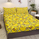 3 Piece Cartoon Duck Bed Sheet Set With Fitted And Pillow Shams. Fixed Price $42.78.