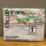 Vtg Yves St. Laurent Jp Stevens Full Flat Sheet Clover Percale Eyelets Floral. Fixed Price $35.99.