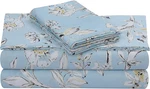 Luxury 300 Thread Count Floral Cotton Sateen Bed Sheet Set, California King. Fixed Price $104.99.