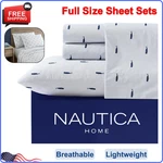 Nautica - Full Size Sheet Sets Cotton Percale Bedding, Crisp & Cool Whale Stripe. Fixed Price $54.58.