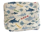 Pottery Barn Kids Shark Bite Ocean Nautical Fitted Sheet Twin. Fixed Price $24.99.
