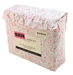 Laura Ashley Leona Queen Size Pink/green Floral 100% Cotton Ruffle Hem Sheet Set. Fixed Price $99.99.