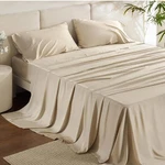 Bedsure Queen Sheets, Rayon Derived From Bamboo, Cooling Set Beige. Fixed Price $40.50.