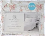 Shabby Chic Farmhouse Rachel Ashwel Pink/peach Floral, Queen Sheet Set. Fixed Price $62.00.