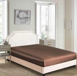 Twin Size,bridal Satin Solid Chocolate Fitted Bed Sheet-supersilky&soft 1500. Fixed Price $16.00.
