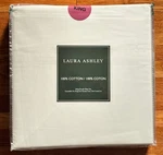 Laura Ashley Off-white (light Cream) King Sheet Set Crisp Cotton Percale. Fixed Price $75.00.