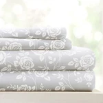 Linen Market 4 Piece King Bedding Sheet Set Light Gray Roses - Sleep Better T.... Fixed Price $40.94.