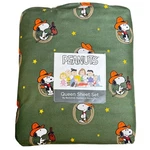 New Peanuts Queen Sheet Set Snoopy Cowboy Green Berkshire Blanket. Fixed Price $40.00.