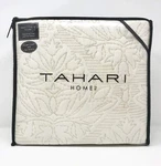 Tahari Damask Medallion Cotton Quilted Textured Duvet Cover Set Ivory King Queen. Fixed Price $64.80.