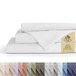 Linen Home 100% Cotton Percale 4 Pieces Full Set, 01 - White. Fixed Price $56.99.