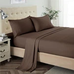 Lanest Housing Queen Sheet Set, 2400 Thread Count 4-PIECE Size, Brown. Fixed Price $48.99.