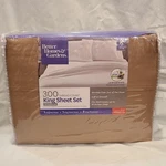 Better Homes & Gardens King Sheet Set Beige 300TC 100% Cotton Wrinkle Free. Fixed Price $32.30.