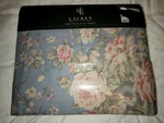 Ralph Lauren Shelter Island Blue Pink Floral Twin Flat Sheet Roses New. Fixed Price $99.00.