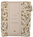 Papyrus Queen Sheet Set Floral Spray 100% Cotton Sateen 300 Thread Count. Fixed Price $80.00.
