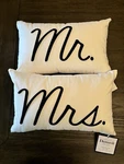 Wedding Pillows -mr. & Mrs. -12IN X 18IN New. Fixed Price $28.00.