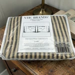 2 Standard Pillowcases Vhc Sawyer Mill Charcoal Ticking Stripe Farmhouse New. Fixed Price $32.99.