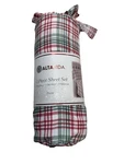 Altavida 3 Piece Sheet Set Twin Size Green Red White Plaid MAR26. Fixed Price $29.79.