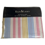 Vintage Ralph Lauren Brooke Multi Twin Flat Sheet 100% Cotton 200 Tc No-iron. Fixed Price $148.17.