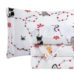 Elegant Comfort Luxuriously Soft 4-PIECE Holiday Velvet King, Jingle Cats. Fixed Price $60.48.