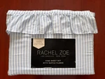 Rachel Zoe 4PC King Cottage Sheet Set Blue & White Striped W/ Ruffle Flange. Fixed Price $71.95.
