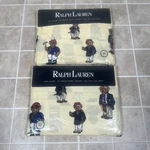 2X Brand New Vtg Usa Ralph Lauren Teddy Polo Bear Yellow Stripe Twin Flat Sheet. Fixed Price $499.99.