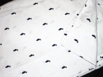 Tommy Hilfiger Blue Whales & Stripes Tropical (1) Queen Flat Sheet 88X104. Fixed Price $34.40.