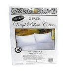 2 Deluxe Zippered Vinyl Pillow Covers Protects Against Bed Bugs Sanitary Home. Fixed Price $9.99.