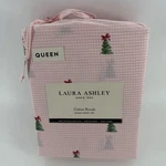 Laura Ashley Cotton Percale Queen Sheet Set Red Christmas Tree Bow Holiday New. Fixed Price $68.00.