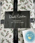 Dwell Studio Twin Sheet Set Holly Berry Red White Green 100% Cotton Flannel New. Fixed Price $34.99.