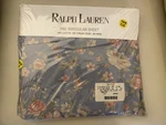 Ralph Lauren Shelter Island Blue Floral Twin Flat Sheet 100% Cotton Irreg - New. Fixed Price $109.99.