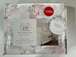 Rachel Ashwell The Farmhouse King Sheet Set Floral White Pink Green 100% Cotton. Fixed Price $75.00.