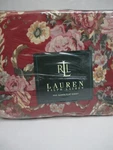 Ralph Lauren Danielle Marseilles Red Floral Ruffled Flat Sheet - Queen. Fixed Price $129.99.