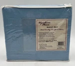 Wyndham House Twin Light Blue Sheet 4 Pc Hotel Quality Microfiber Bedding. Fixed Price $17.08.
