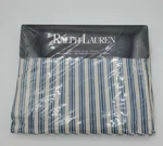 Ralph Lauren Claudine Blue Striped Twin Flat Sheet Made Usa 100% Cotton. Fixed Price $50.02.