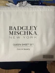 Badgley Mischka New York Queen Sheet Set White Solid Color BMNY10124-WQ. Fixed Price $16.99.