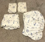 Vintage Sears Queen Sheet Set White Flannel Moon Star Sun Celestial 90S Read. Fixed Price $59.88.