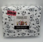 Berkshire Peanuts Snoopy And Woodstock Paw Print 4 Piece Queen Sheet Set New. Fixed Price $49.47.