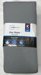 Mainstays Flat Sheet Gray Cotton Polyester 300TC Moisture Wicking Quick Dry. Fixed Price $25.00.