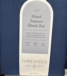 Threshold Hotel Sateen Sheet Set Size Full 6 Pc 800 Thread Cotton Graphite Blue. Fixed Price $49.99.