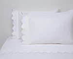 Belle Epoque Scalloped Embroidered Sheet Set, Twin, White. Fixed Price $140.99.