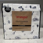 Wrangler 6 Pc Queen Washed Soft Sheet Set Western Desert Cowboy Guitar Cactus. Fixed Price $69.99.