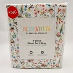 Everyday By Martha Stewart King Sheet Set 4PC The Garden Pink Floral New. Fixed Price $65.00.