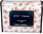 Betsey Johnson Queen Sheet Set Pink Butterfly Coquette 4 Piece Bedding New. Fixed Price $50.39.