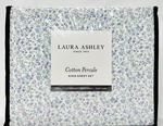 Purple Blue Floral King Crisp Cool Cotton Percale Sheet Set Laura Ashley Emogene. Fixed Price $99.10.