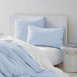 Gryphon Baby Blue Lux Cotton Sateen Full / Queen Duvet Set. Fixed Price $149.99.